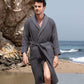 Men's Lightweight Waffle Spa Robe with Shawl Collar