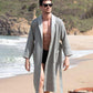Men's Lightweight Waffle Spa Robe with Shawl Collar