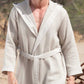 Men's Hooded Turkish Cotton Waffle Robe