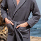 Men's Lightweight Waffle Spa Robe with Shawl Collar