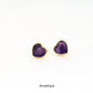 Mia Gemstone Heart Stud Earrings