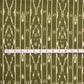 Olive Green Ikat Handwoven Cotton Fabric by the Yard