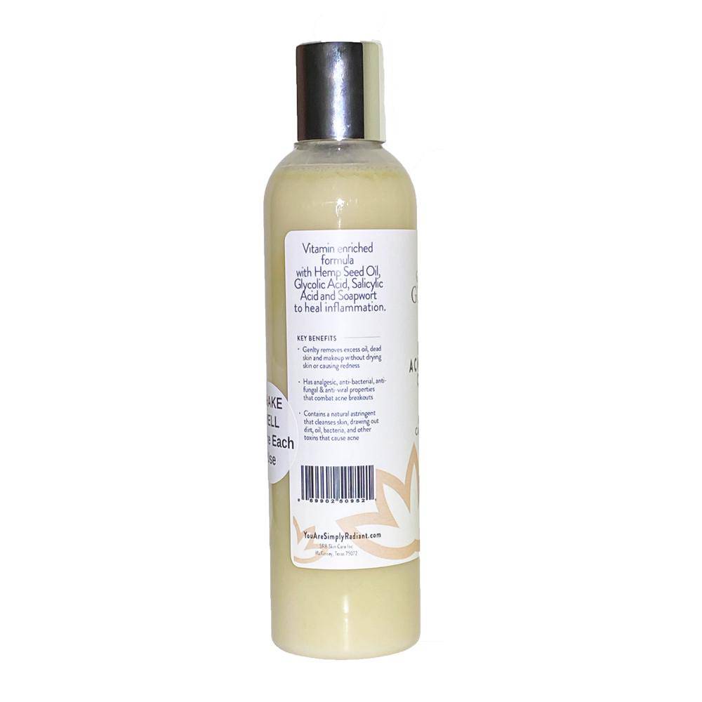 Organic Acne Cleanser with Hemp Seed Oil – Gentle Face & Body Wash for Breakouts, Oily Skin & Inflammation