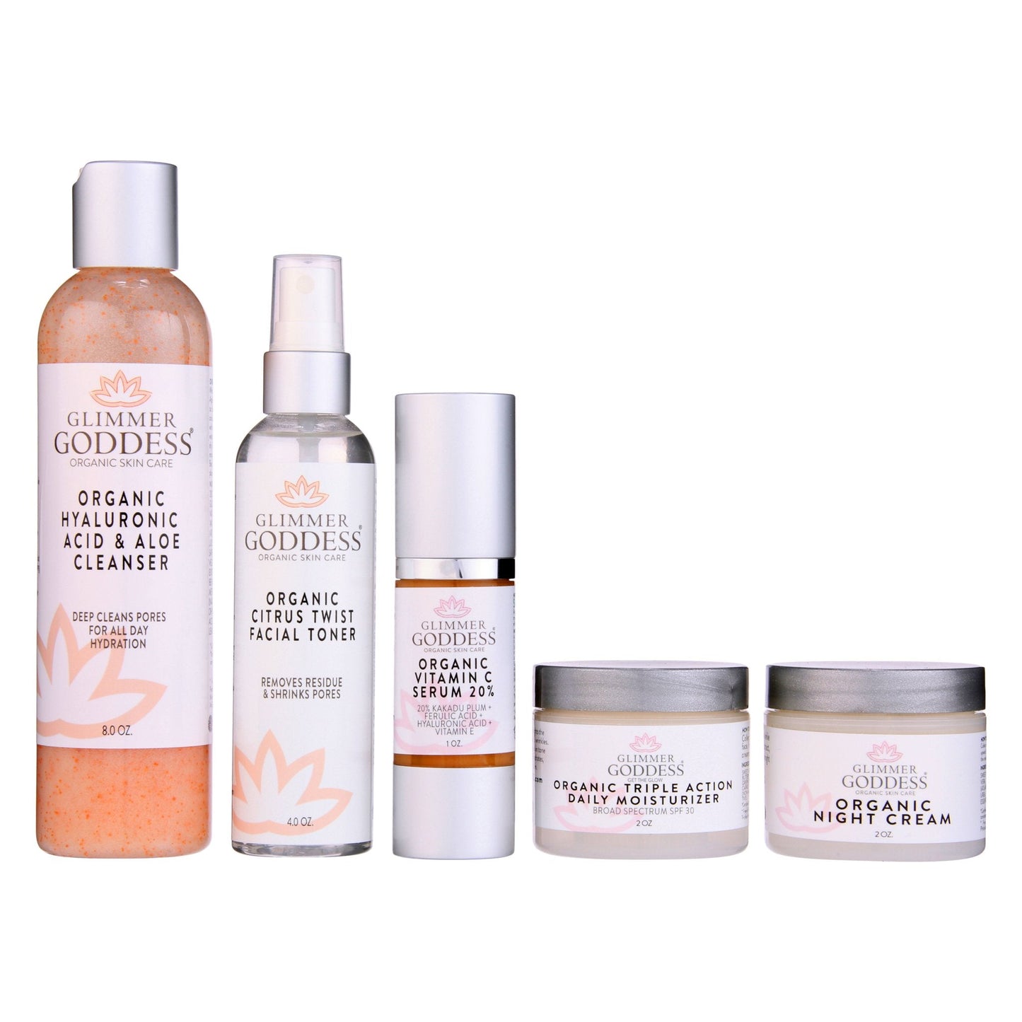 Organic Anti-Wrinkle 5-Step Kit – Vitamin C, Hyaluronic Acid & Peptides for Youthful Skin