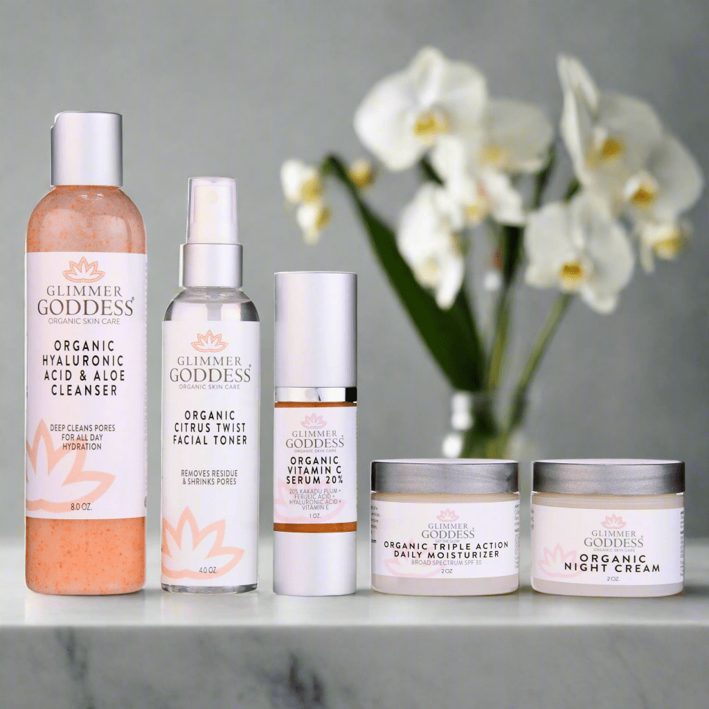 Organic Anti-Wrinkle 5-Step Kit – Vitamin C, Hyaluronic Acid & Peptides for Youthful Skin