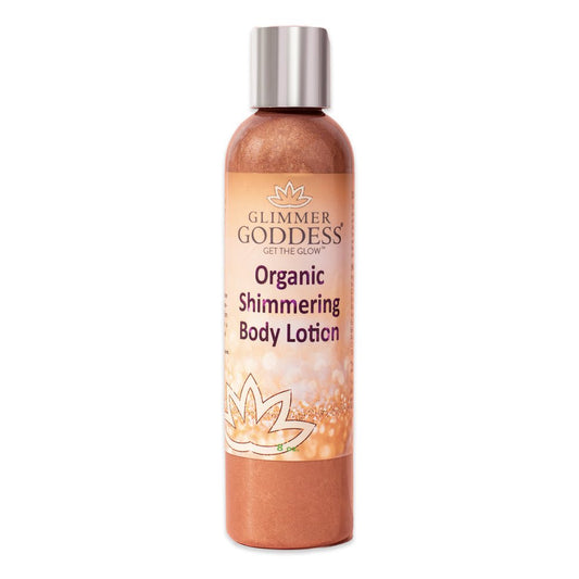 Organic Bronze Shimmer Body Lotion – Sexy Level 2 & Super Level 3 Shimmer in 4 oz & 8 oz