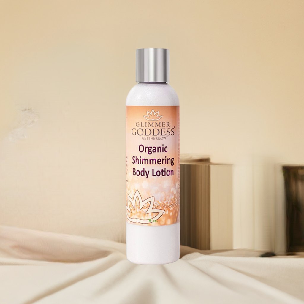 Organic Diamond Shimmer Body Lotion – Sexy Level 2 & Super Level 3 Shimmer in 4 oz & 8 oz