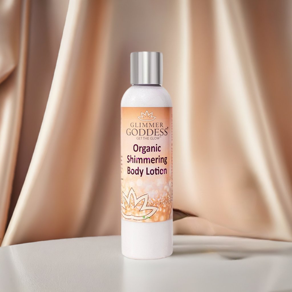Organic Diamond Shimmer Body Lotion – Sexy Level 2 & Super Level 3 Shimmer in 4 oz & 8 oz