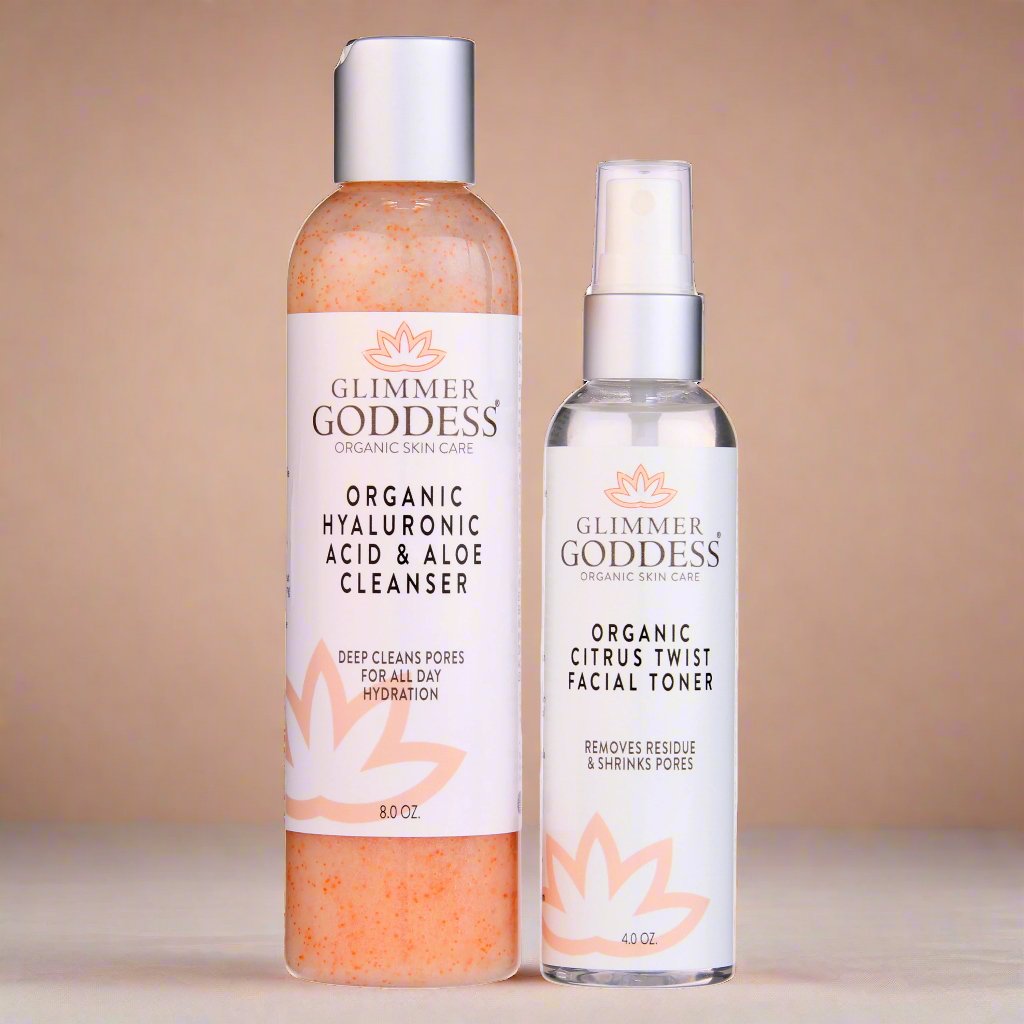 Fresh Start Duo – Hyaluronic Acid Cleanser with Jojoba Beads + Rose Water Toner for Radiant Skin