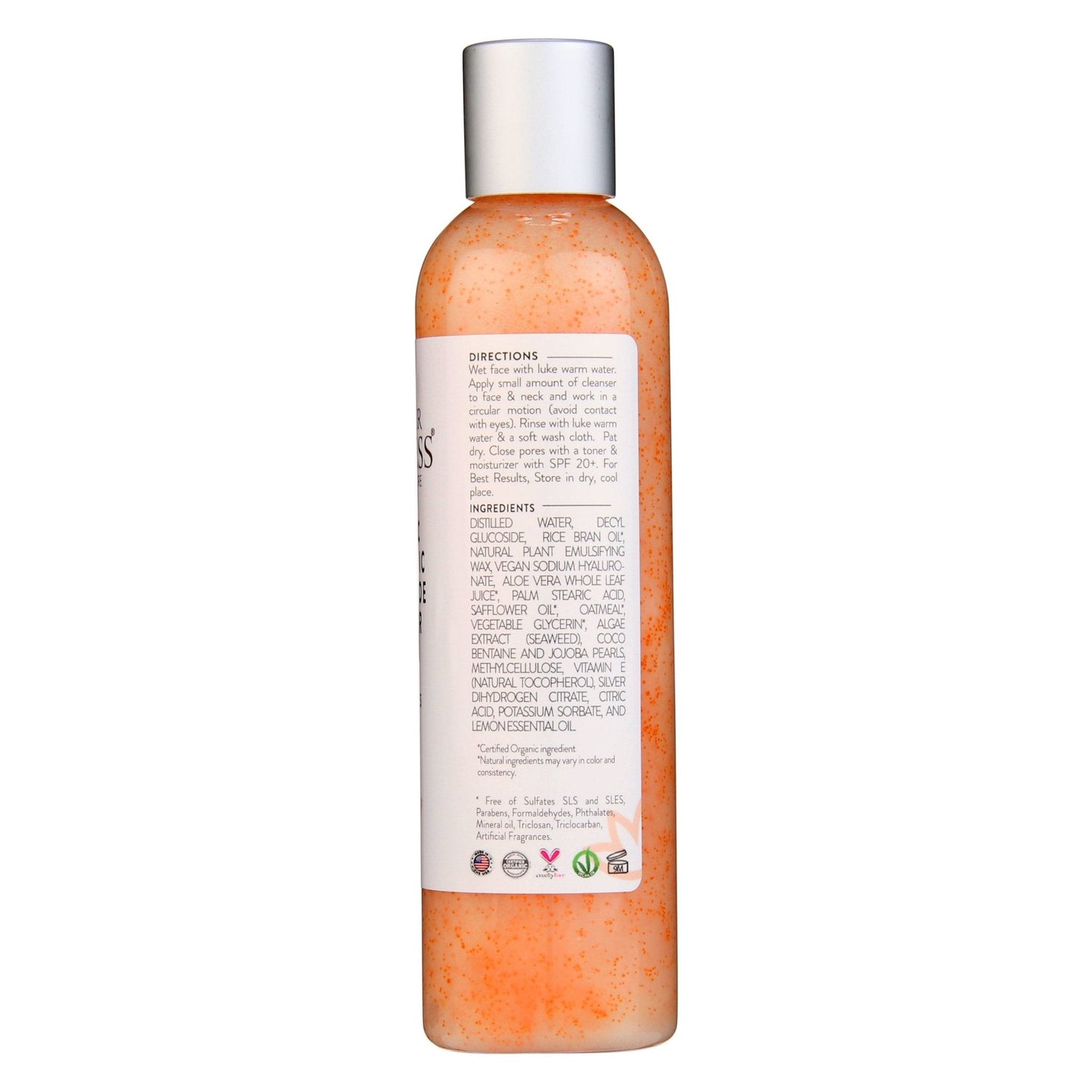 Organic Hyaluronic Acid & Aloe Facial Cleanser 8 oz – Hydrating Face Wash