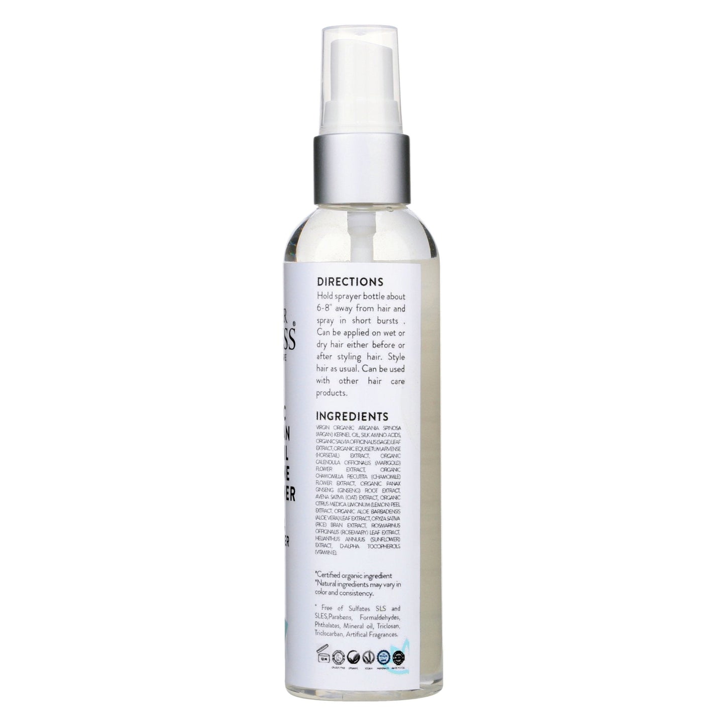 Organic Hair Shine Spray with Moroccan Argan Oil – Frizz Control & Hydrating Hair Mist for Glossy Hair