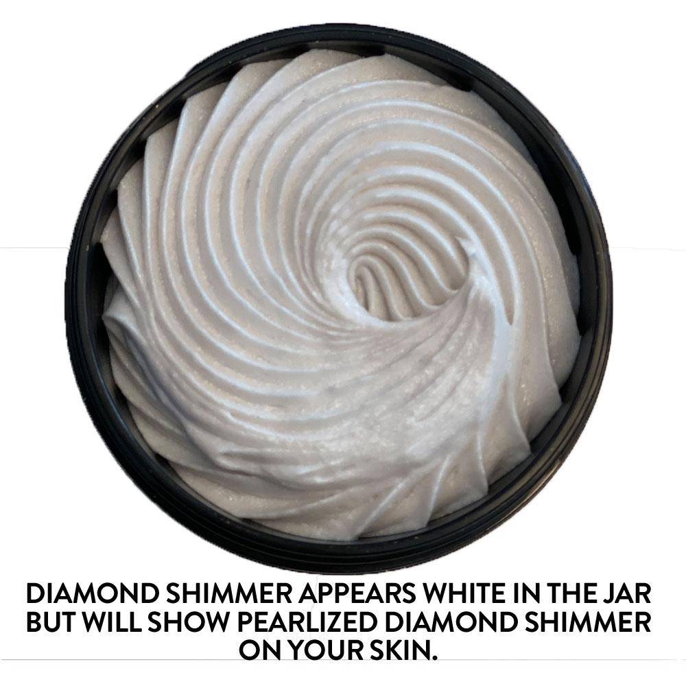 Organic Shimmering Body Butter 2 oz – Travel Size in 4 Colors & 3 Shimmer Levels