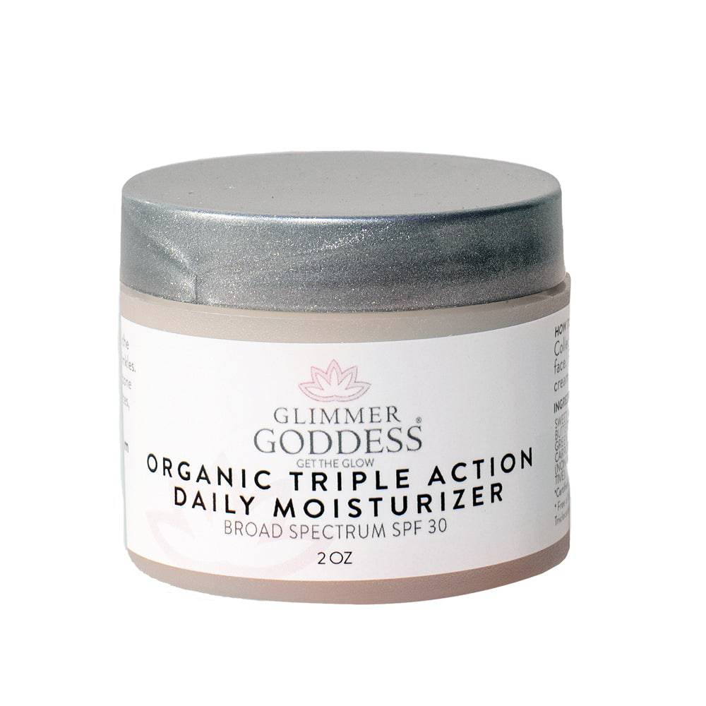 Triple Action Daily Moisturizer – Organic Face Cream with SPF 30 for Hydration, Firming & Sun Protection