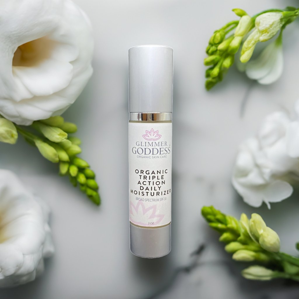 Triple Action Daily Moisturizer – Organic Face Cream with SPF 30 for Hydration, Firming & Sun Protection