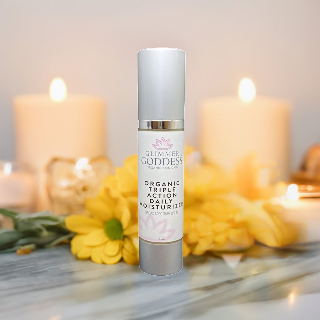 Triple Action Daily Moisturizer – Organic Face Cream with SPF 30 for Hydration, Firming & Sun Protection