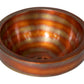 17" Round Apron Hammered Copper Bathroom Sink