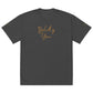 Boldly You Oversized faded t-shirt with Old Gold Embroidery | Oversized T-shirt