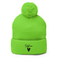 Self Love Pom-Pom Beanie - Women's Beanie with Embroidery