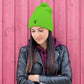 Self Love Pom-Pom Beanie - Women's Beanie with Embroidery