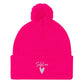 Self Love - Pom-Pom Beanie - Winter Beanie with Embroidery