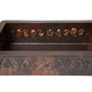 33" Drop-in Single Well Floral Design Hammered Copper Kitchen Sink