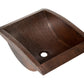 20" Rectangular Apron Curved Bottom Hammered Copper Bathroom Sink