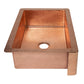 33" Farmhouse Single Well Plain Straight Apron Hammered Copper Kitchen Sink