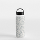 Blue Gray Flower Handle Lid Water Bottle