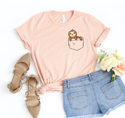 Faultier-T-Shirt mit Tasche