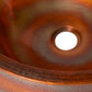 17" Round Apron Hammered Copper Bathroom Sink