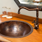 17" Round Hammered Copper Bathroom Sink