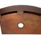 33" Farmhouse Single Well Plain Round Apron Hammered Copper Kitchen Sink