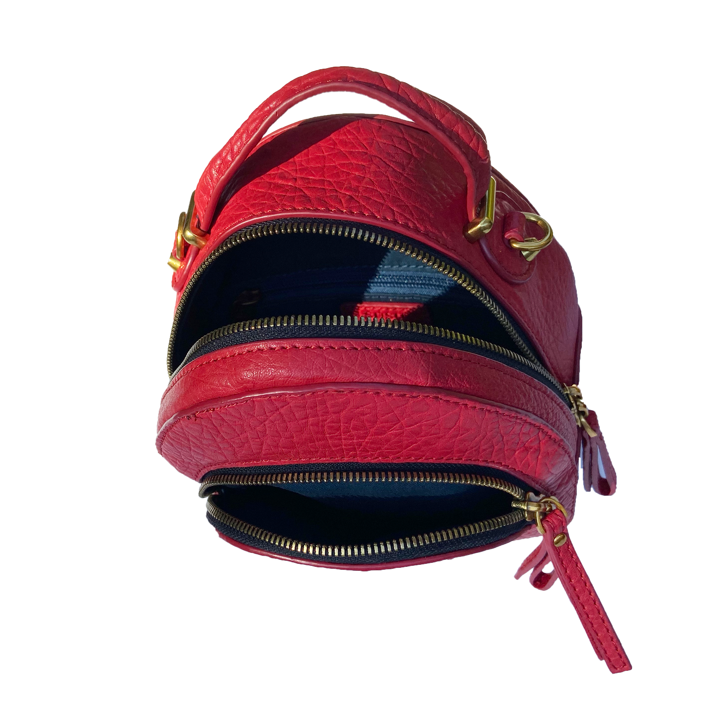 Small Red Leather Backpack Purse for Women Convertible Crossbody Bag