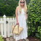 Sleeveless embroidered tiered maxi dress