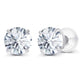 2.50 CTW Created Moissanite Stud Earrings in 14K White Gold -  F-G Color, VS Clarity, Handcrafted USA