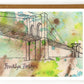 Brooklyn Bridge abstract - Blank Card