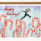 Holiday Burglar & Candy Canes - Blank Card