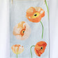 Tea Towel: Peach Poppies on Grey
