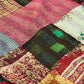 Vintage Silk Saree Kantha throw - Hand Stitched Upcycled