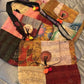 Vintage Silk Saree Kantha throw - Hand Stitched Upcycled