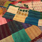 Vintage Silk Saree Kantha throw - Hand Stitched Upcycled