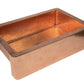 33" Farmhouse Single Well Plain Straight Apron Hammered Copper Kitchen Sink