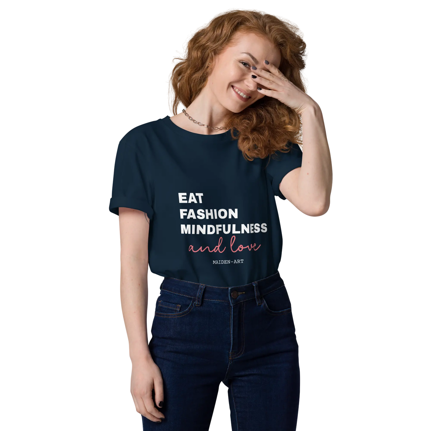 Eat, Fashion Mindfulness and Love Unisex organic cotton t-shirt - unisex t-shirt