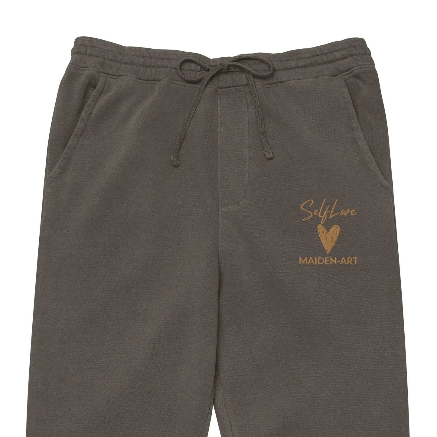 Self Love Unisex pigment-dyed sweatpants with Old Gold Embroidery - unisex sweatpants