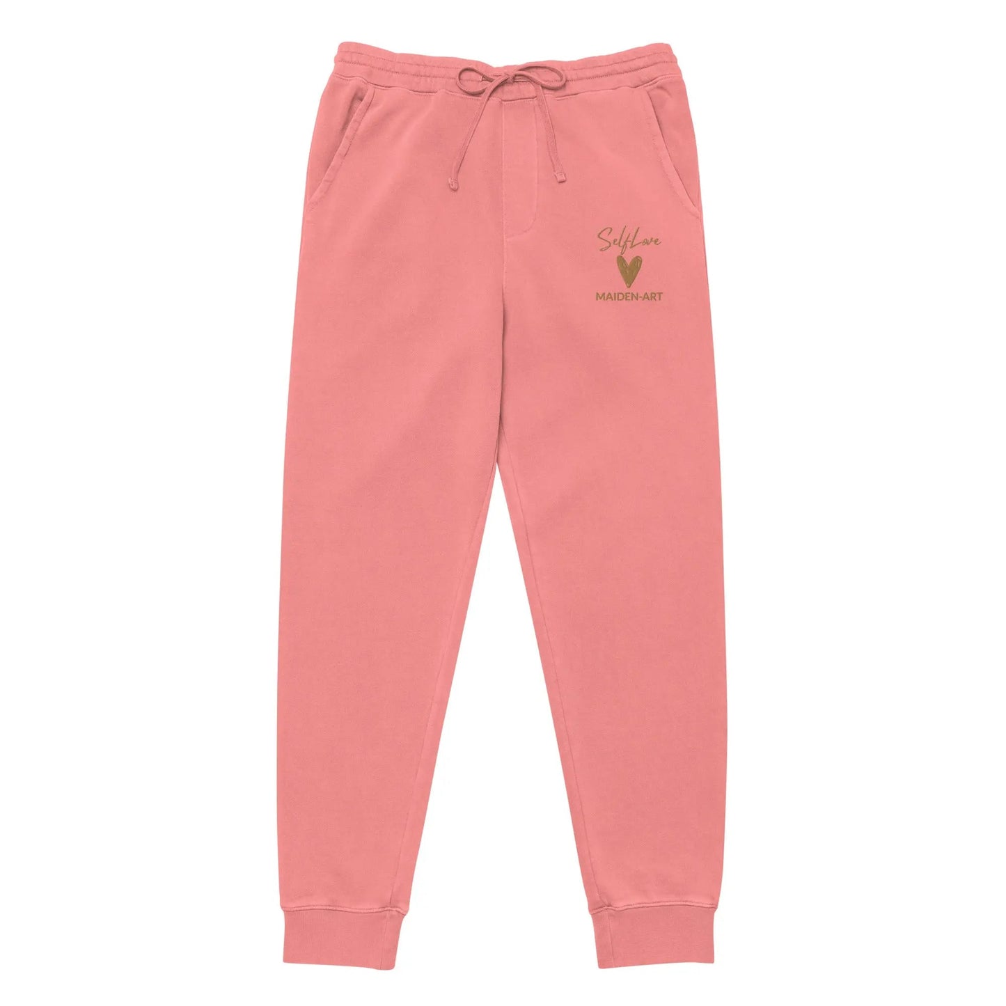 Self Love Unisex pigment-dyed sweatpants with Old Gold Embroidery - unisex sweatpants