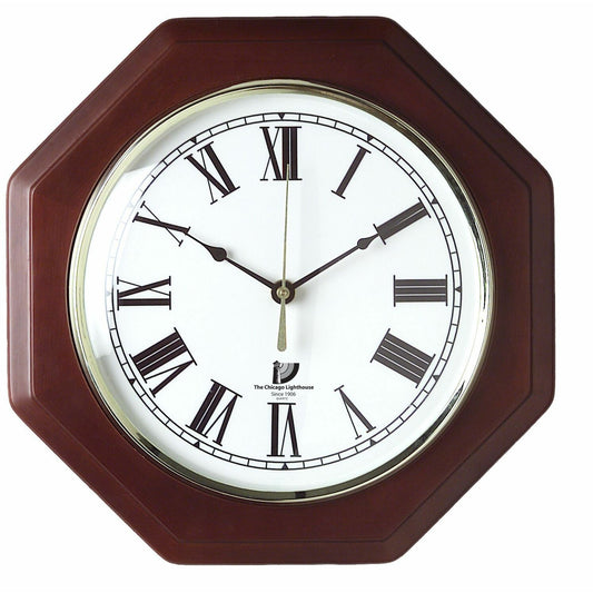 Mahagoni Achteck 12" Quarzuhr