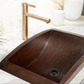 20" Rectangular Apron Curved Bottom Hammered Copper Bathroom Sink