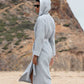 Women’s Turkish Cotton Waffle Hooded Robe