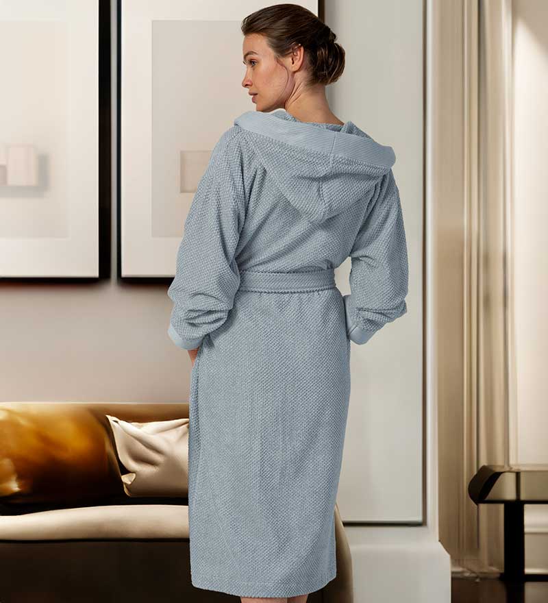 Womens Hooded Turkish Cotton Terry Cloth Robe