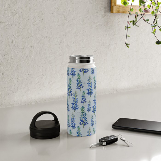 Blue Bonnet Handle Lid Water Bottle